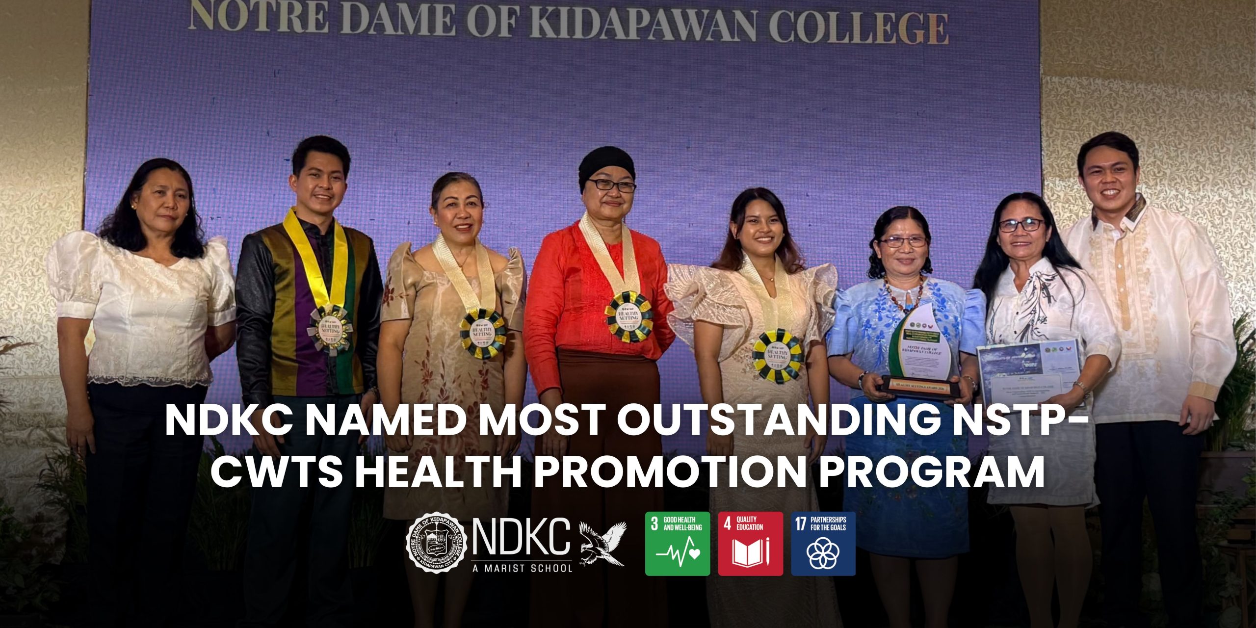 NDKC NAMED MOST OUTSTANDING NSTP-CWTS HEALTH PROMOTION PROGRAM