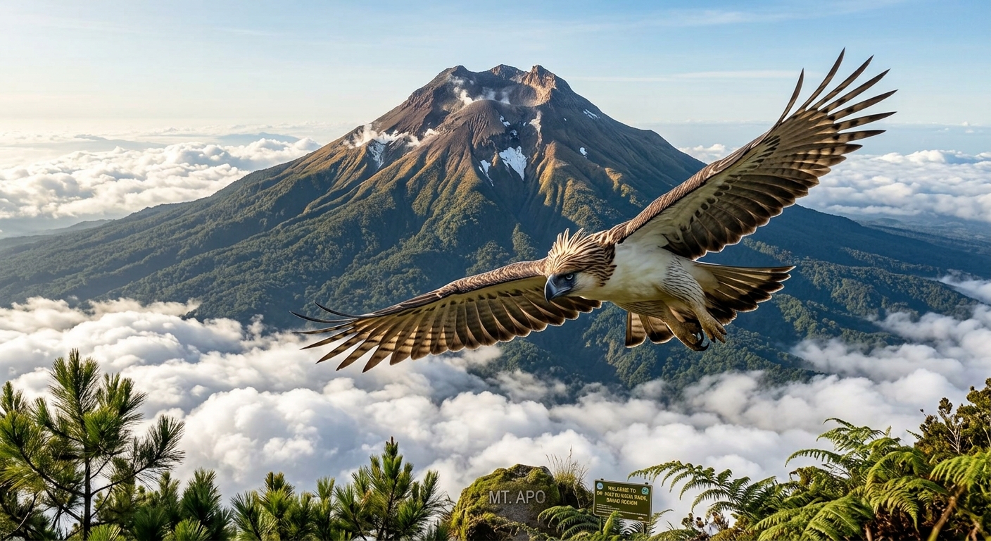 Philippine eagle over Mt. Apo